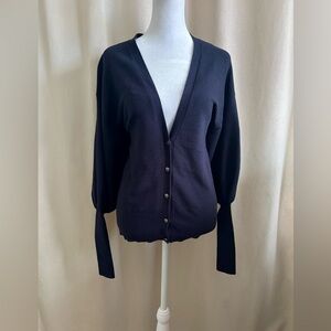 Ted Baker Navy Ribbed Cardigan | Size 1 (XS–S)